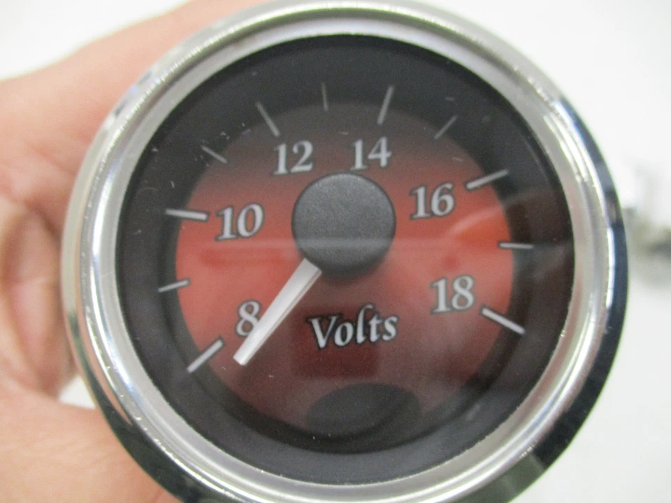 BEEDE NEXSYSLINK PSI / TRIM / VOLT GAUGE (SET OF 3) RED FACE / SILVER BEZEL BOAT - Image 3 of 4