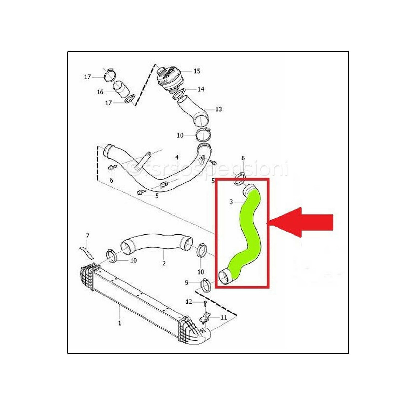 Durite Admission D'Admission Air 30740896 Pour Volvo V70 S60 S80 XC90 XC70 D5 2.4D Silicone Turbo Résonateur Tuyau Tube Tuyau Kit 2001-2015 2014 2013 2012 2011 2010 (Couleur : Orange