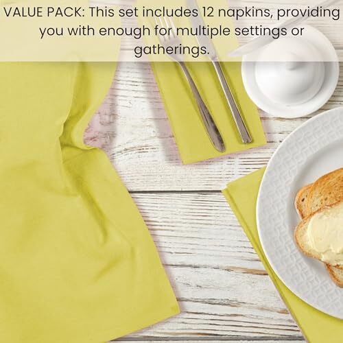 Asix Home Premium 100% Cotton Table Napkins - Set Of 12, 17x17 Inch, Pre-Washed & Machine Washable - View #9