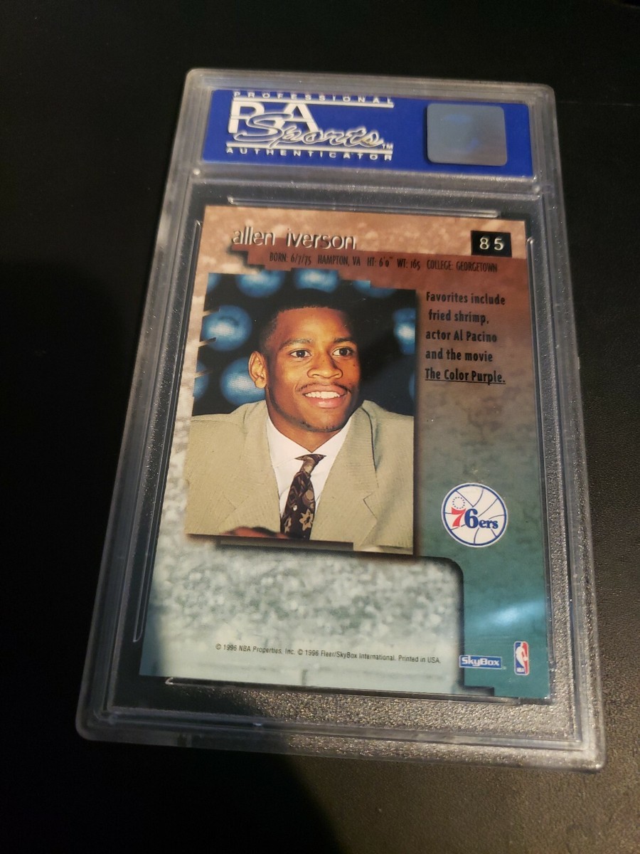 1996-97 Skybox Premium Allen Iverson Rookie Card #85 PSA Near Mint