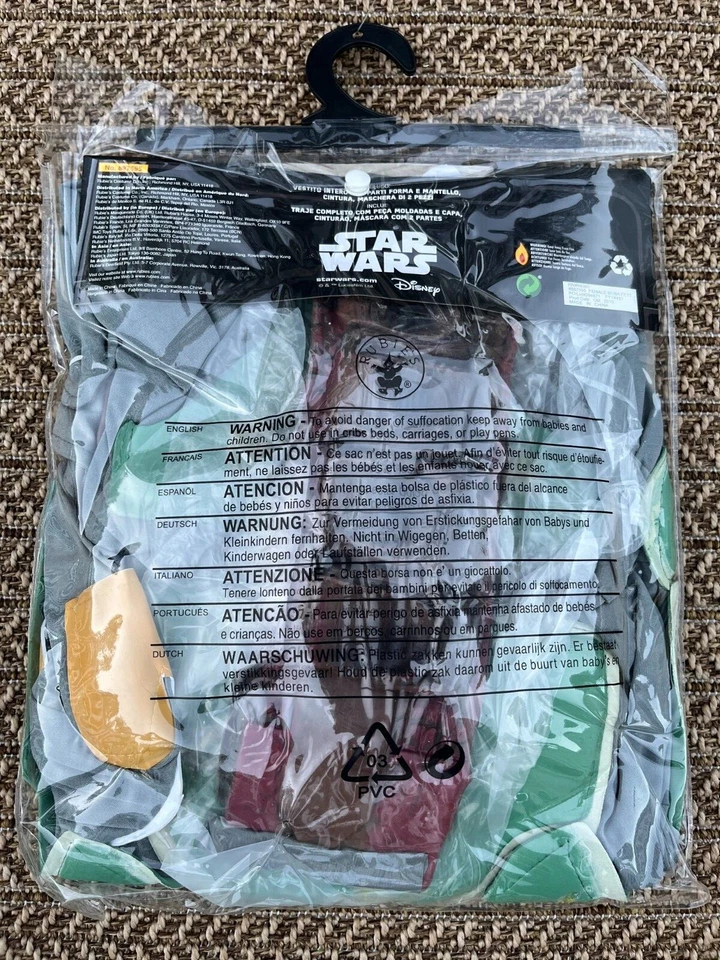 Disney Star Wars Boba Fett Deluxe Adulto Extra Pequeño XS Disfraz con Máscara Rubíes Foto 2 de 3