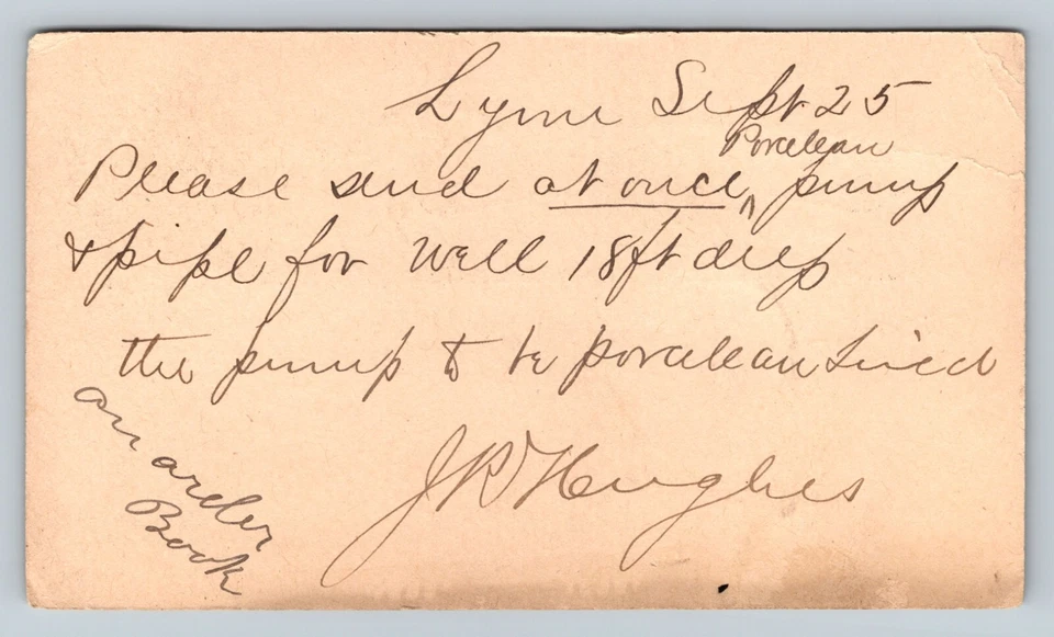 c1884 Postal Card 1c Oval '1' Duplex Killer LYNN MA To SACO Maine Business Order - Image 3 of 3