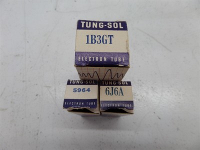 Mixed Lot Of 3 Tung-Sol 1B3GT 5964 12AV7 Electron Tubes