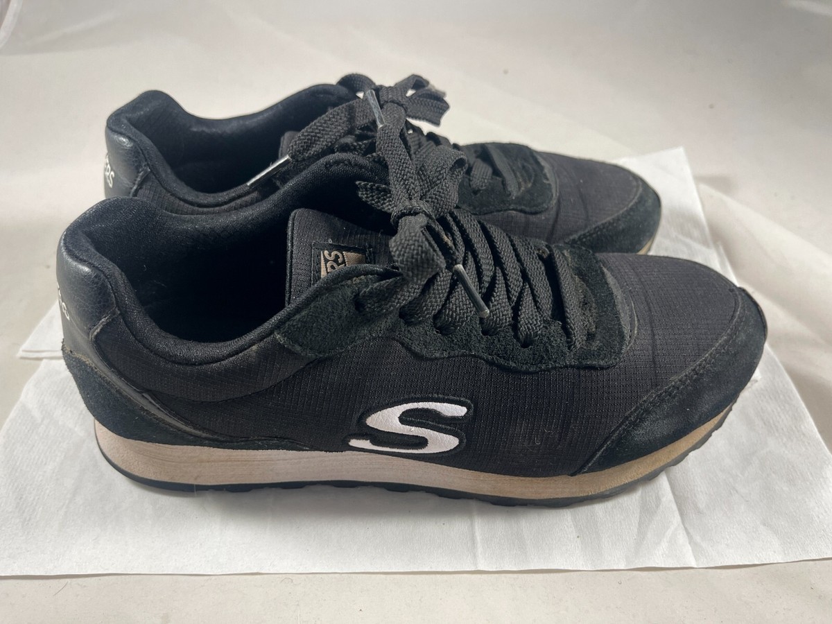 Women Skechers Athletic Running Sneakers Shoes Footwear Lace Up S Logo Black 7.5 View 6