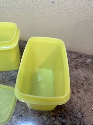 Vintage Tupperware Storage Container Canister Yellow 1243 (2) and