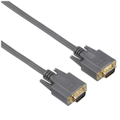 Hama Monitor VGA-Kabel, vergoldet, geschirmt, Grau, 1,80 m, 00125293