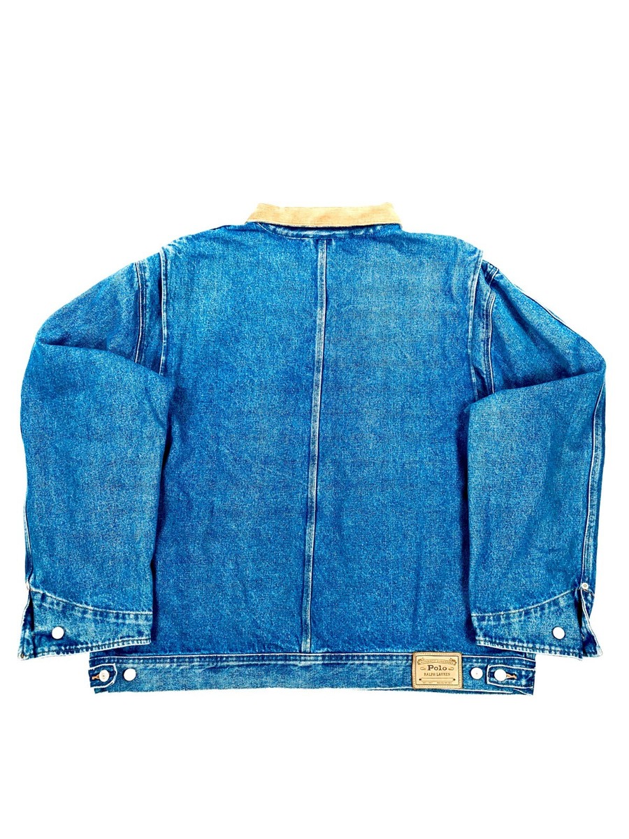 NWT XXL POLO RALPH LAUREN DENIM TRUCKER DUNGAREE JEAN JACKET | eBay