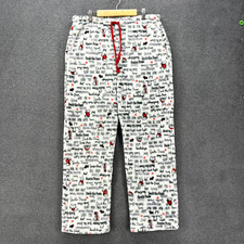 Laura Ashley Fleece Pajamas Pants Womens Small White Scottie Dogs soft