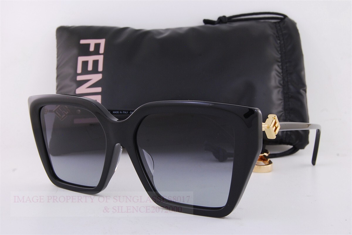 Brand New FENDI Sunglasses FE 40161F 01B Black/Gradient Grey For