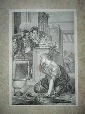 Woodcut "Gervasia che lava per terra" - taken from L'Assommoir-Emile Zola 1876