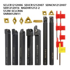 7X Drehmei&szlig;el Set Drehstahl Klemmhalter Bohrstange 7 Wendeschneidplatten
