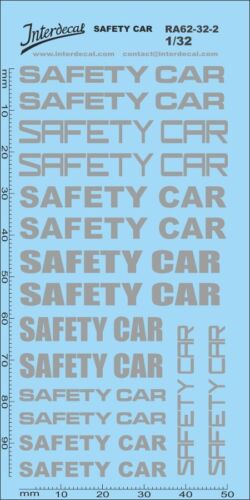 Safety Car 1/32 Naßschiebebild Decal silber 98x49mm INTERDECAL - Bild 1 von 1