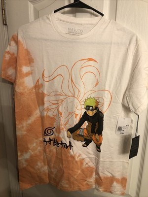 Naruto Shippuden Graphic Tee Orange Tie-Dye W/ Graphic 9 Tailed Fox. Sz Md NWT