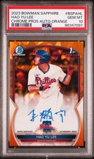 2023 Bowman Chrome Hao Yu Lee Orange Sapphire Autograph  25/25 1/1 Kanji RC