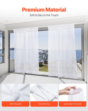 Sheer Curtains, 84 inches Long, 2 Panels Set Sheer White Curtains, Yard