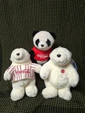 Lot Of 3 Coca Cola Bears, 1985, 1996 & 1997. Ecellent Shape