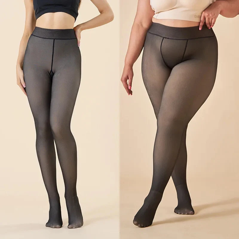 Ladies Thermal Tights, Fleece Lined, Warm, High Waist, Sexy & Black - Image 4 of 4