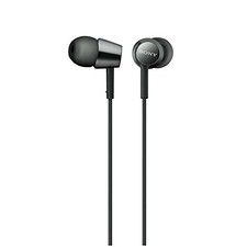 SONY Closed Dynamic In-Ear Headphones MDR-EX155AP In-line Remote Mic New / Black