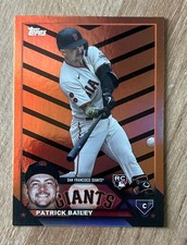 2023 Topps Update Patrick Bailey SF Giants Rookie Orange Black Foil Card #US8. rookie card picture