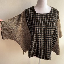 Zep Zep Germany Lagenlook Oberteil Bluse Damen One Size Kariert Wollmischung #LV