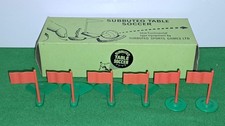 Boxed Subbuteo C117 6 Line Corner Flags Early Big Box Orange Rectangular Version