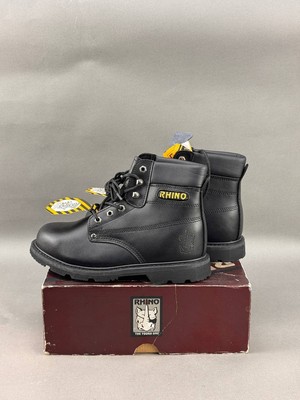 Rhino Mens 60S21 Steel Toe Safety Work Black Leather Boots  display picture 3