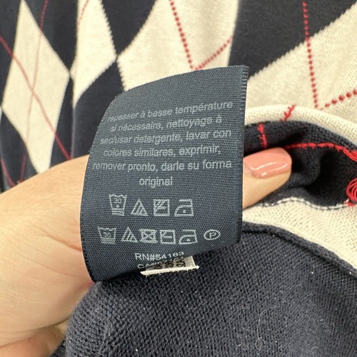 Tommy Hilfiger Pullover Damen Medium Argyle V-Ausschnitt blau rot weiß Pulli - Bild 8 von 8
