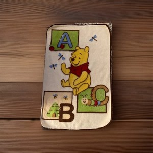 Winnie the Pooh soft Baby Size plush Throw Fleece blanket ABC blocks Vintage