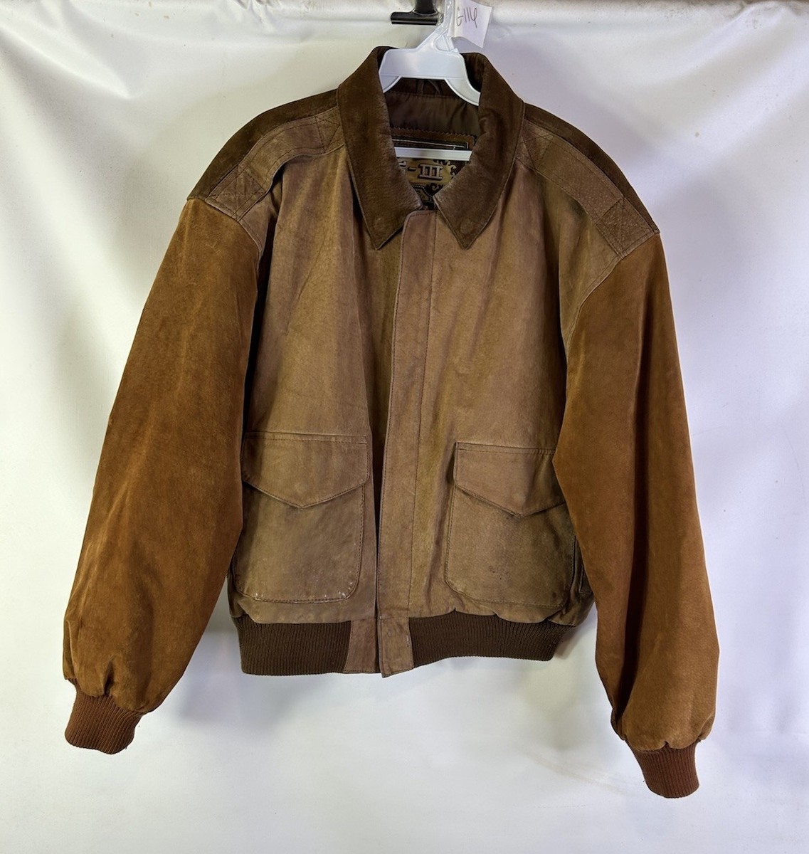 VTG 90s Streetwear Mens Medium Suede Leather Color Block Collared