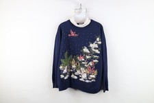 Vtg 90s Streetwear Womens L Faded Thin Nature Winter Turtleneck Sweatshirt USA