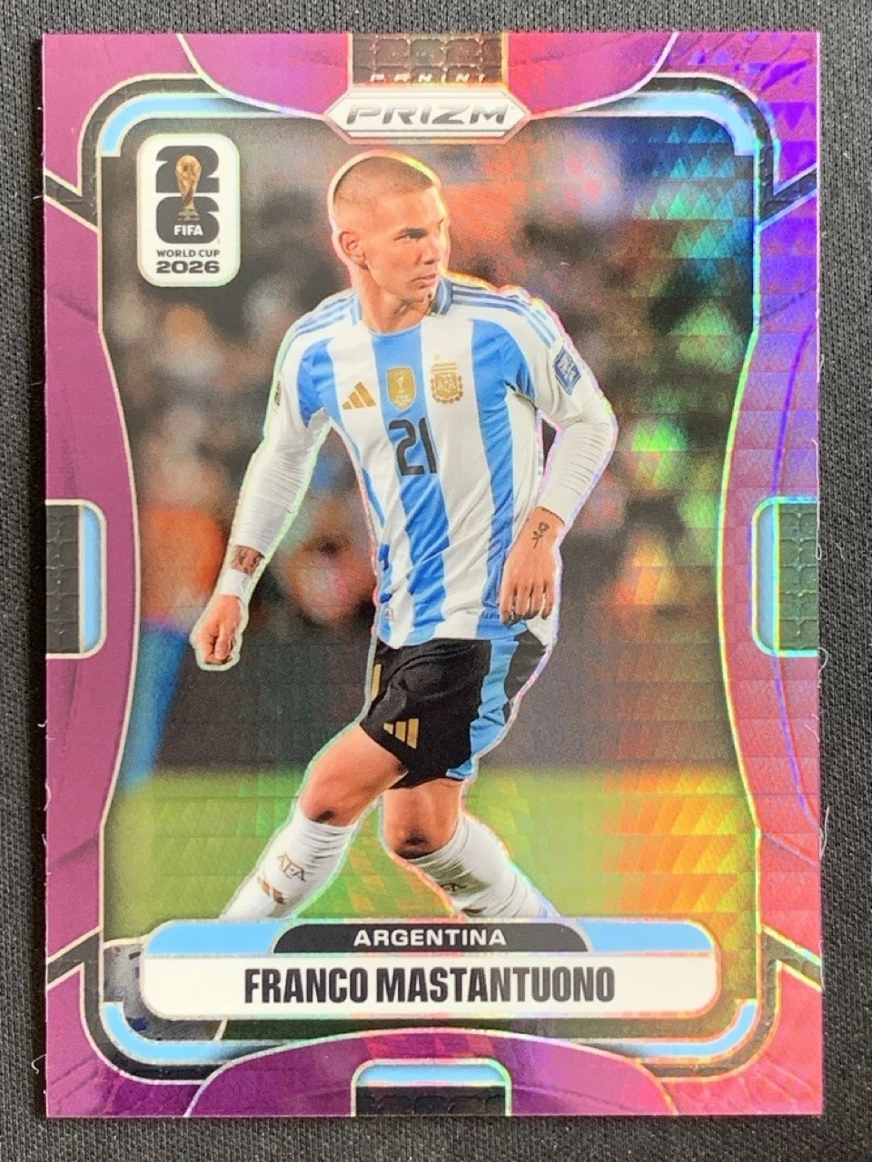 2025-26 Prizm FIFA World Cup Franco Mastantuono #20 Purple Prism /299