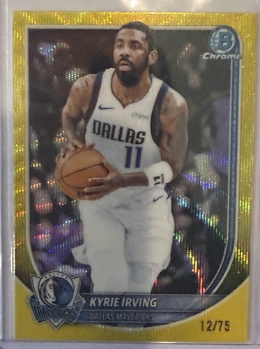 Kyrie Irving Topps 2025-26 Bowman Chrome Yellow Mavericks Insert #BCV-130 12/75