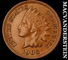 1908 Indian Head Cent - Scarce  Extra Fine+  Better Date  No Reserve  #K2593