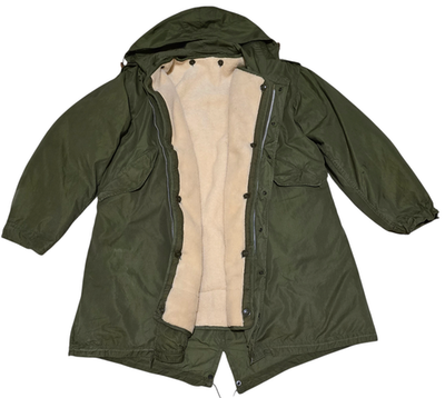 Vtg M-1951 M-51 US Army Mod Fishtail Parka Sz L w/Wool Frieze