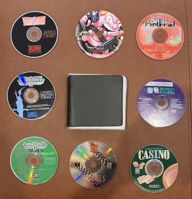 Vintage PC/Mac Game CD Lot Warcraft Blizzard Worms NFL Untested