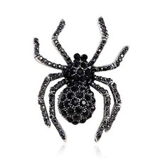 Halloween Spider Brooches Pins Punk Gothic Crystal Rhinestone Spider Insect