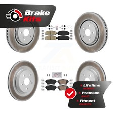 Front Rear Ceramic Pad & Coated Disc Brake Rotor Kit For 2021-2023 Toyota Sienna