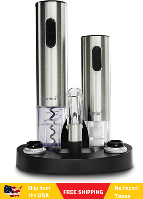 #ad Ivation Electric Wine Gift Set with Opener Aerator Vacuum Stoppers amp; Base $74.96