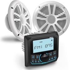 Marine Bluetooth Stereo Radio 6.5 Waterproof Boat Speakers Kit