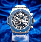 Hublot Big Bang Unico 42mm 2025 COMPLETE Titanium Blue Skeleton Chronograph