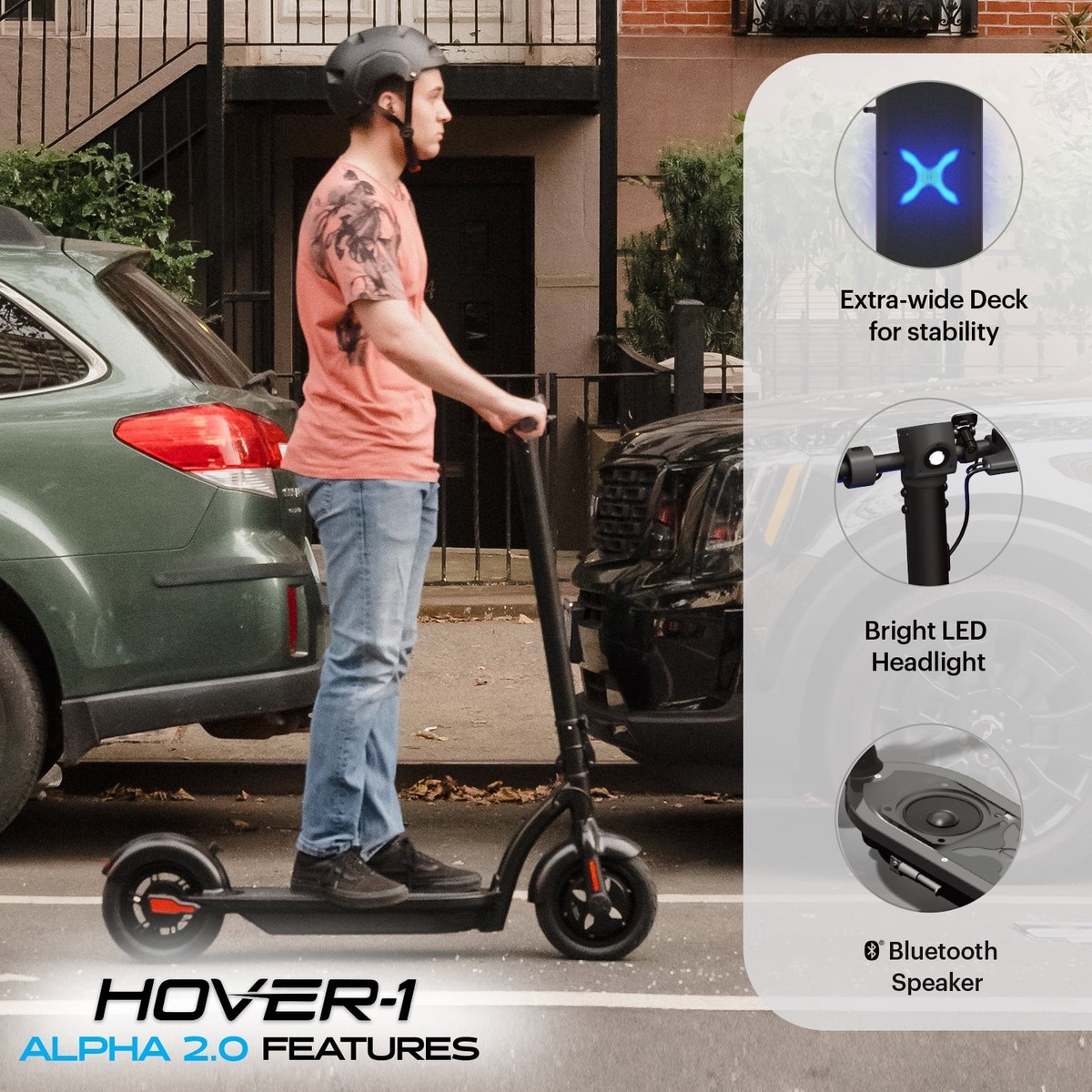 Hover-1 DSA-ALPHA-BLK Alpha Electric Scooter, Black