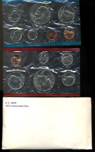 1974 P D MINT SET U.S PHILIDELPIA+DENVER Government Packaging OGP COIN PD#410