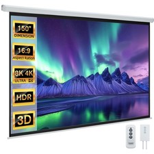 YODOLLA 150 Projector Screen Motorized 16:9, ...