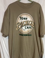 Tony Packos Cafe Est. 1932 Toledo Ohio Men’s Tan T Shirt Size 2X MADE IN USA