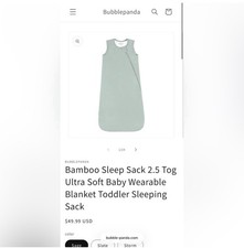 BubblePanda Bamboo Wearable Blanket 2.5 Tog Sage L Ultra Soft Sleep Sack Unisex