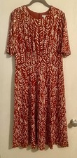 North Style Women's Dress Print Maxi Short Sleeve  Waist Accents Size 12