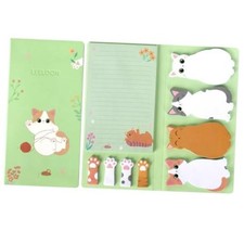 Sticky Notes Set, 360 Sheets Cute Cartoon Animal Self-Stick Notes Pads Cat