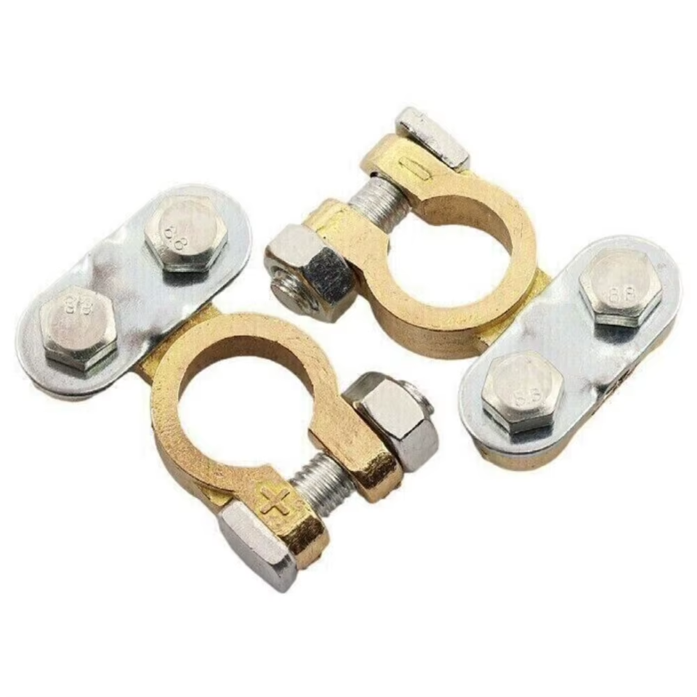 1 Pair 12V Battery Terminal Screw Type Connector Brass Aluminium Leisure Clamps