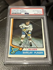 1974-75 OPC #87 Barclay Plager St. Louis Blues PSA DNA Auto Signed Rare
