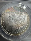 1885 Morgan Silver Dollar Rainbow Toned ANACS MS62